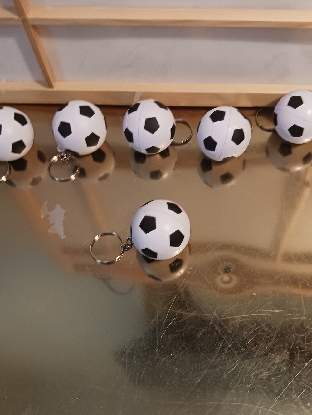 Soccer Ball Keychain Set - Mini Black & White Ball